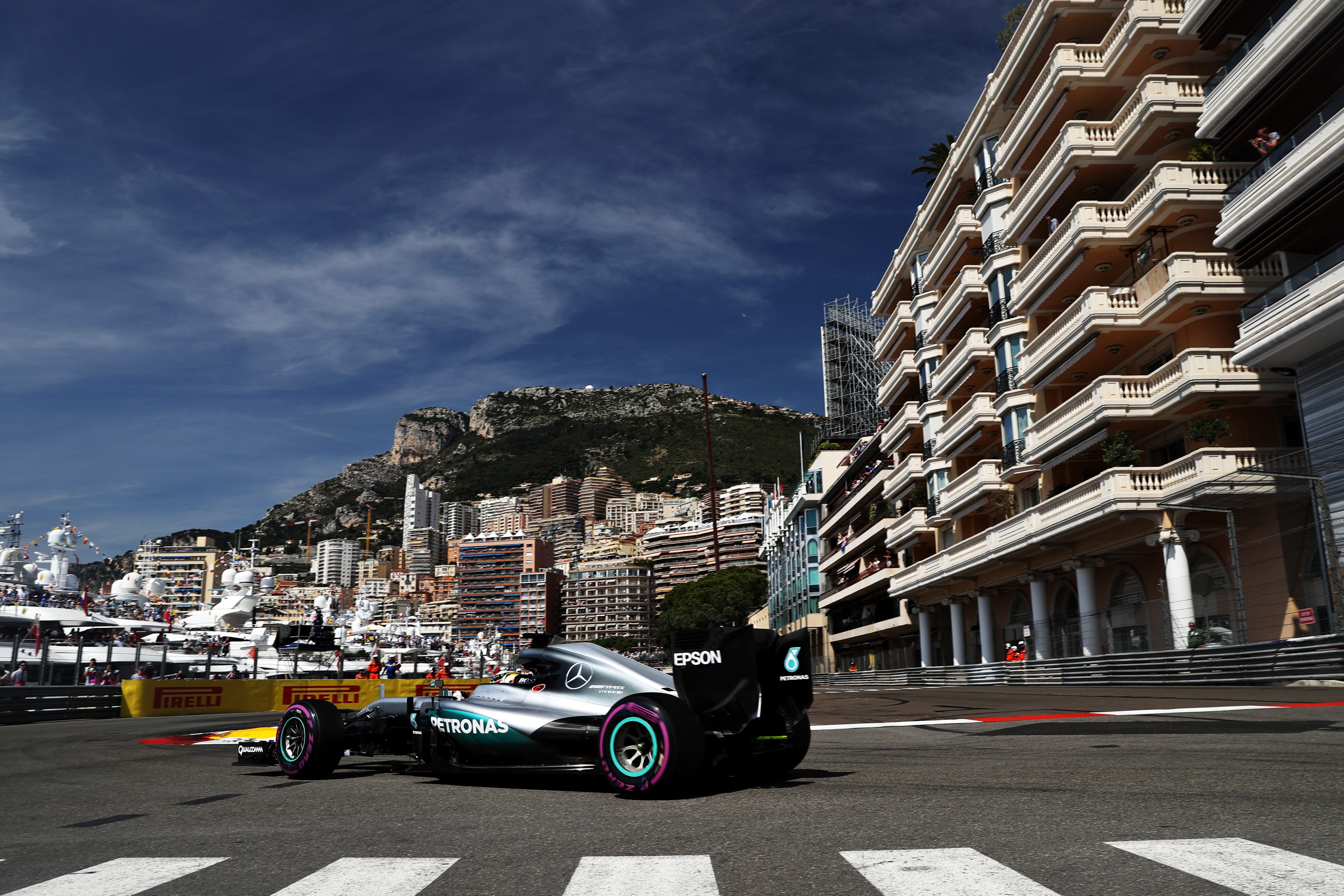 MONTE-CARLO, MONACO - MAY 28: Lewis Hamilton of Great Britain driving the (44) Mercedes AMG Petronas F1 Team Mercedes F1 WO7 Mercedes PU106C Hybrid turbo on track during final practice ahead of the Monaco Formula One Grand Prix at Circuit de Monaco on May 28, 2016 in Monte-Carlo, Monaco. (Photo by Mark Thompson/Getty Images)
