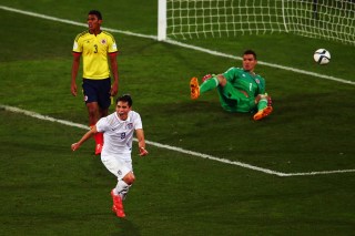 Scoring the winner for USA v Colombia at the 2015 U-20 World Cup. 