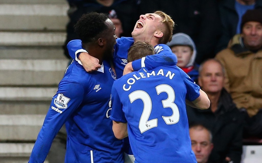 during the Barclays Premier League match between A.F.C. Bournemouth and Everton at Vitality Stadium on November 28, 2015 in Bournemouth, England.