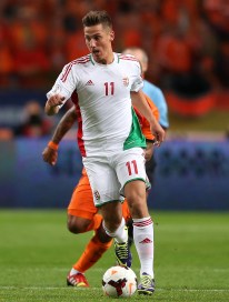 AMSTERDAM, NETHERLANDS - OCTOBER 11: Krisztian Nemeth of Hungary in action during the FIFA 2014 World Cup Qualifing match between Holland and Hungary at Amsterdam Arena on October 11, 2013 in Amsterdam, Netherlands. (Photo by Scott Heavey/Getty Images)