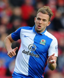 BRISTOL, ENGLAND - DECEMBER 5: Jordan Rhodes of Blackburn Rovers during the Sky Bet Championship match between Bristol City and Blackburn Rovers at Ashton Gate on December 5, 2015 in Bristol, England. (Photo by Harry Trump/Getty Images)