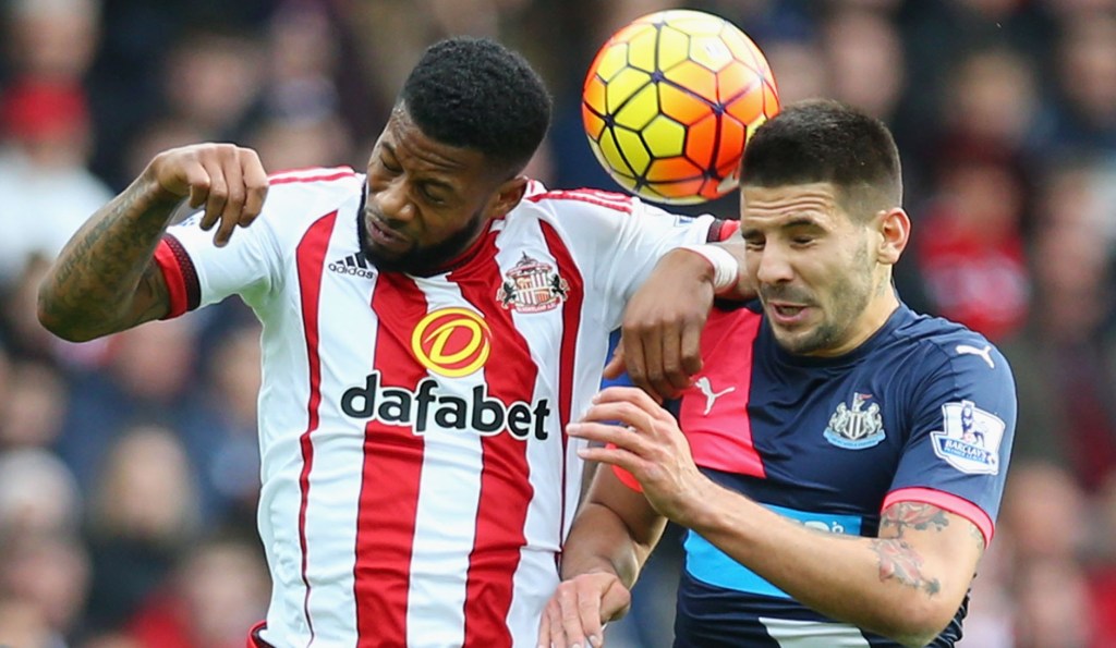 during the Barclays Premier League match between Sunderland and Newcastle United at Stadium of Light on October 25, 2015 in Sunderland, England.