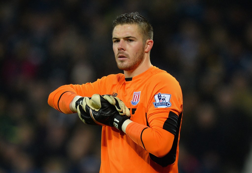 Jack Butland of Stoke City during the Barclays Premier League match between West Bromwich Albion and Stoke City at The Hawthorns on January 2, 2016 in West Bromwich, England. (Photo by Tony Marshall/Getty Images)