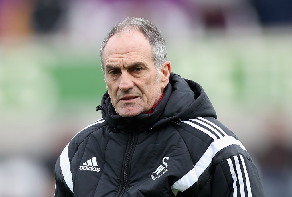 SWANSEA, WALES - FEBRUARY 13: Francesco Guidolin, Manager of Swansea City looks on prior to the Barclays Premier League match between Swansea City and Southampton at Liberty Stadium on February 13, 2016 in Swansea, Wales. (Photo by Ben Hoskins/Getty Images)