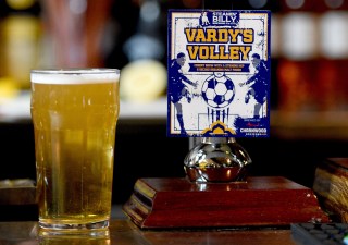 LEICESTER, ENGLAND - APRIL 26: A beer called 'Vardy's Volley' on sale in a city center pub. General views in and around Leicester on April 26, 2016 in Leicester, England. (Photo by Ross Kinnaird/Getty Images)