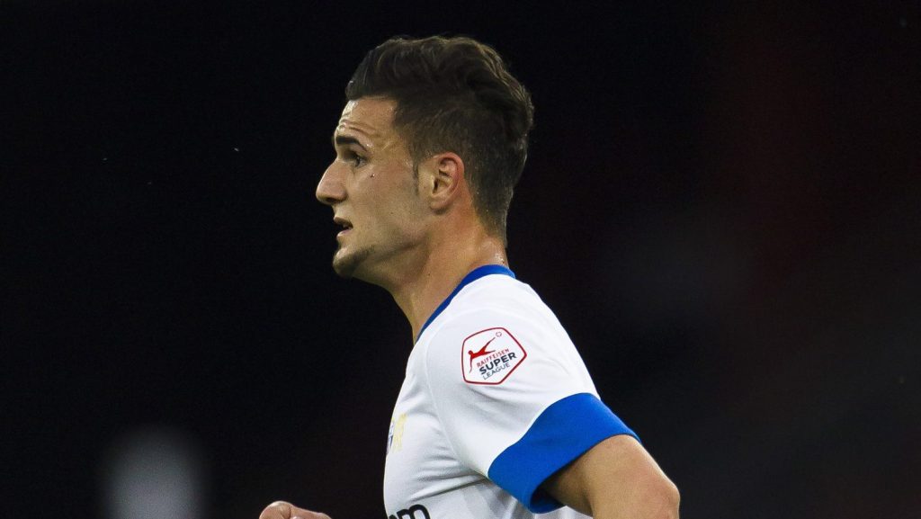 ZURICH,SWITZERLAND - APRIL 26: Armando Sadiku of FC Zurich runs during the Swiss Super League football match between FC Zurich and FC Luzern held on April 26, 2014 at the Letzigrund Stadion in Zurich, Switzerland. (Photo by Michael Buholzer/EuroFootball/Getty Images)