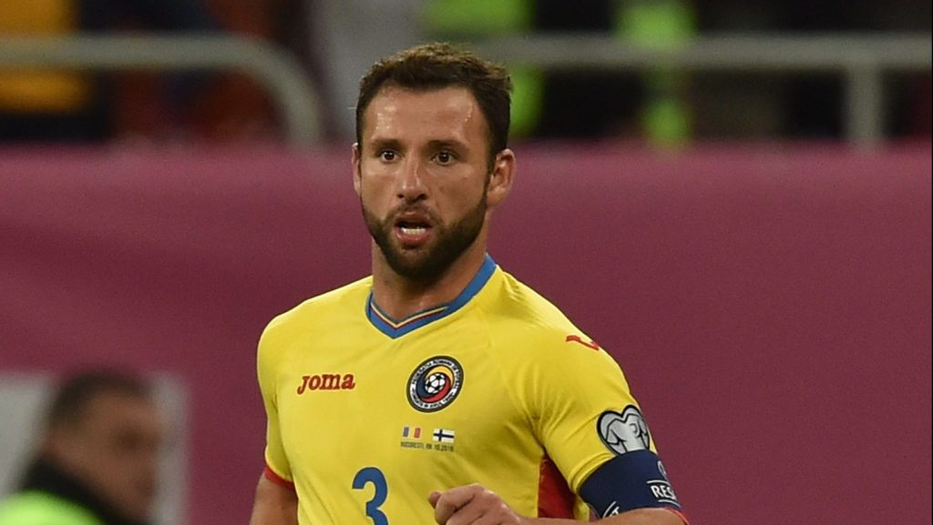 BUCHAREST, ROMANIA - OCTOBER 08: Razvan Rat of Romania in action during the UEFA EURO 2016 Qualifier between Romania and Finland on October 8, 2015 in Bucharest, Romania. (Photo by Valerio Pennicino/Getty Images)