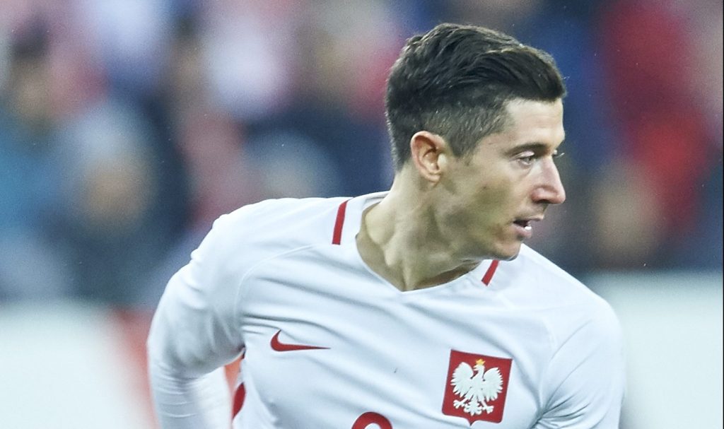 POZNAN, POLAND - MARCH 23: Robert Lewandowski of Poland controls the ball during the international friendly soccer match between Poland and Serbia at the Inea Stadium on March 23, 2016 in Poznan, Poland. (Photo by Adam Nurkiewicz/Getty Images)