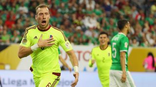 HOUSTON, TX - JUNE 13: Jose Manuel Velazquez #6 of Venezuela celebrates after scoring a first half goal during the 2016 Copa America Centenario Group match between Mexico and Venezuela at NRG Stadium on June 13, 2016 in Houston, Texas. (Photo by Scott Halleran/Getty Images)
