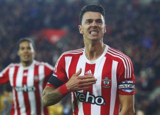 SOUTHAMPTON, ENGLAND - DECEMBER 26: Jose Fonte of Southampton celebrates as he scores their third goal during the Barclays Premier League match between Southampton and Arsenal at St Mary's Stadium on December 26, 2015 in Southampton, England. (Photo by Charlie Crowhurst/Getty Images)