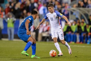 COLUMBUS, OH - MARCH 29: Christian Pulisic #11 of the United States Men's National Team controls the ball against Guatemala during the FIFA 2018 World Cup qualifier on March 29, 2016 at MAPFRE Stadium in Columbus, Ohio. The United States defeated Guatemala 4-0. (Photo by Jamie Sabau/Getty Images)