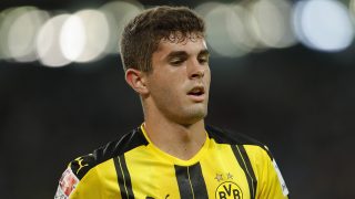 SHENZHEN, CHINA - JULY 28: Christian Pulisic of Borussia Dortmund in action during the 2016 International Champions Cup match between Manchester City and Borussia Dortmund at Shenzhen Universiade Stadium on July 28, 2016 in Shenzhen, China. (Photo by Lintao Zhang/Getty Images)