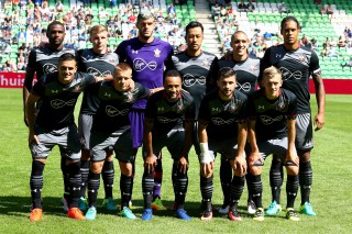 GRONINGEN, NETHERLANDS - JULY 30: The team of Southampton poses prior to the friendly match between FC Groningen an FC Southampton at Euroborg Stadium on July 30, 2016 in Groningen, Netherlands. (Photo by Christof Koepsel/Getty Images)