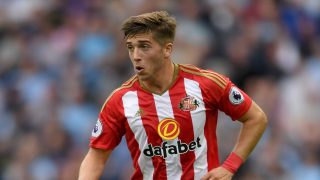 MANCHESTER, ENGLAND - AUGUST 13: Sunderland player Lynden Gooch in action during the Premier League match between Manchester City and Sunderland at Etihad Stadium on August 13, 2016 in Manchester, England. (Photo by Stu Forster/Getty Images)