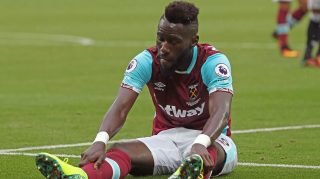 LONDON, ENGLAND - SEPTEMBER 10: Arthur Masuaku of West Ham United reacts during the Premier League match between West Ham United and Watford at Olympic Stadium on September 10, 2016 in London, England. (Photo by Mark Thompson/Getty Images)