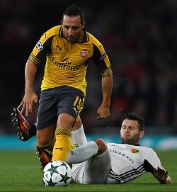 A kick to the heel of Santi Cazorla could leave him on the sidelines against Middlesbrough (Photo by Mike Hewitt/Getty Images).