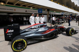 Jenson Button, Fernando Alonso, Stoffel Vandoorne. Photo: Associated Press