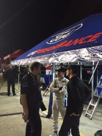 Brad Goldberg, Ryan Briscoe and Scott Dixon. Photo: Tony DiZinno