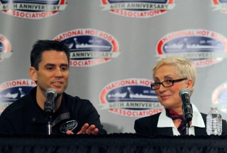 CHARLOTTE, NC - JANUARY 27: Legendary drag racer Shirley Muldowney (R) and NHRA driver Larry Dixon (L) speak with the media, during the NASCAR Sprint Media Tour hosted by Charlotte Motor Speedway, held at University Hilton on January 27, 2011 in Charlotte, North Carolina. (Photo by Jason Smith/Getty Images for NASCAR)