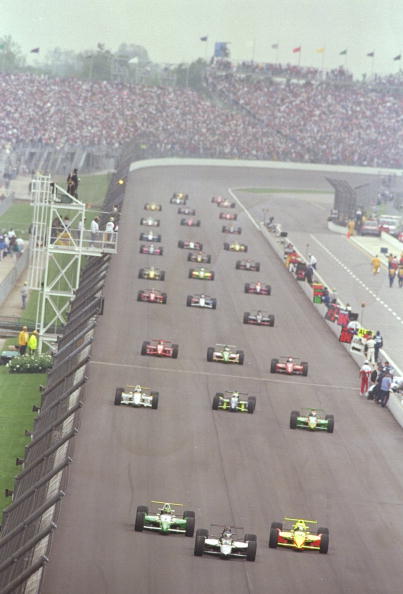 Pace laps in 1996 Indy 500. Mandatory Credit: Matthew Stockman /Allsport