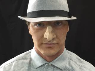 Josef Newgarden begins his transformation into "Ted Crasnick" Thursday at Indianapolis Motor Speedway.