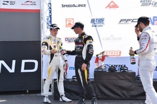 O'Ward and Telitz, with Jamin lurking. Photo: Indianapolis Motor Speedway, LLC Photography