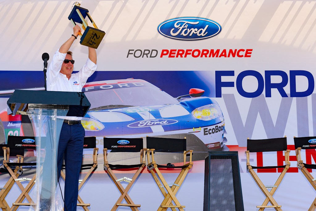 Bill Ford with trophy. Photo: Ford