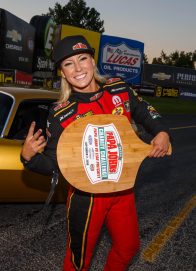 Leah wins pizza race