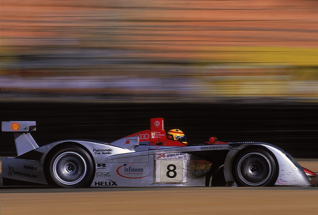 17 Jun 2000: Biela, Kristensen and Pirro take their Audi R8 to victory in the Le Mans 24 Hour Race at La Circuit de la Sarthe in Le Mans, France. Mandatory Credit: Mike Hewitt /Allsport