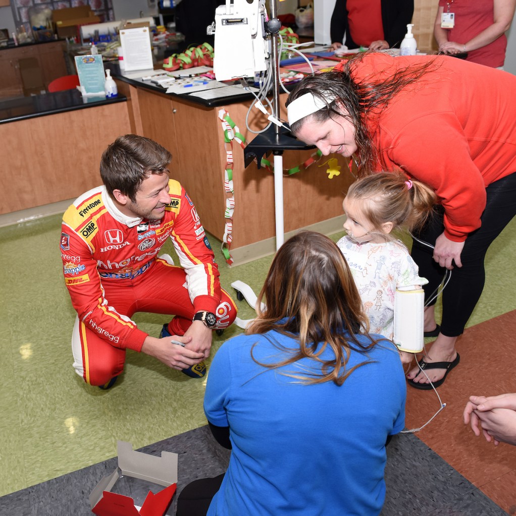 Marco Andretti's visit to Riley Hospital for Children at Indiana University Health on Dec. 13, 2016. (Photos by IU Health/Mike Dickbernd)
