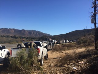 It got busy at checkpoint one. Photo: Tony DiZinno