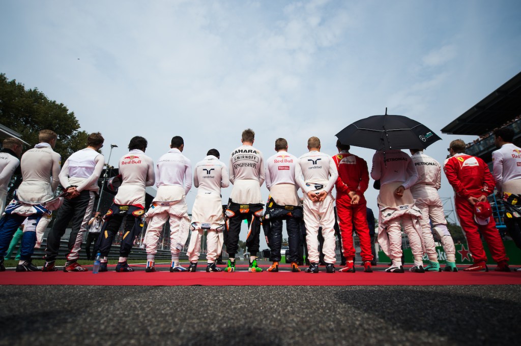 September 4, 2016: Drivers stand for the national anthem before the Italian Grand Prix , Italian Grand Prix at Monza