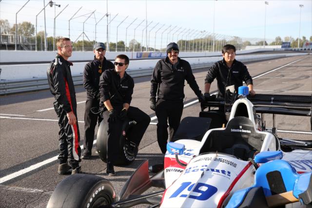 Bourdais and Coyne crew at Gateway test. Photo: IndyCar
