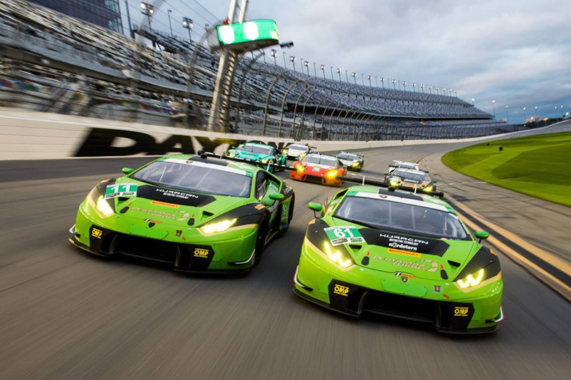 All 8 Lamborghini Huracán GT3s. Photo: Jamey Price/Lamborghini