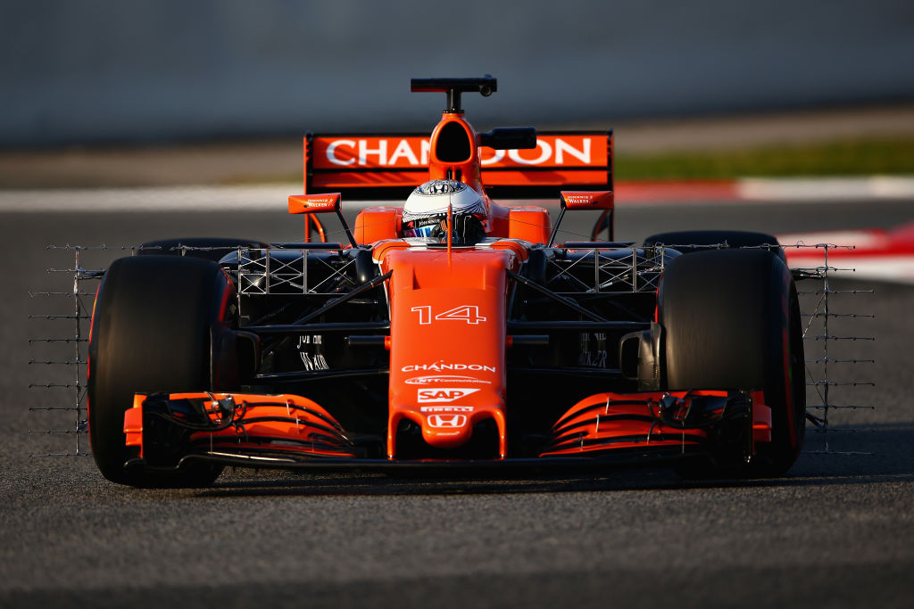 MONTMELO, SPAIN - FEBRUARY 27: Fernando Alonso of Spain driving the (14) McLaren Honda Formula 1 Team McLaren MCL32 on track during day one of Formula One winter testing at Circuit de Catalunya on February 27, 2017 in Montmelo, Spain. (Photo by Dan Istitene/Getty Images)