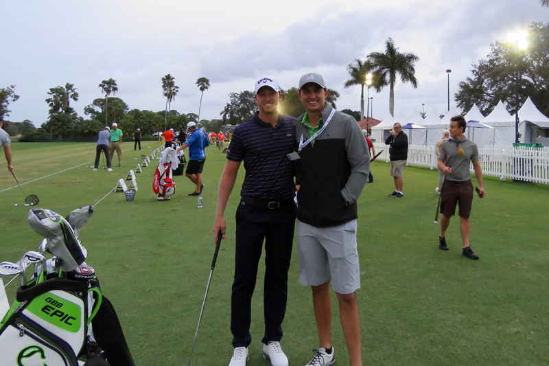Rahal with Daniel Berger, golfer and car enthusiast. 