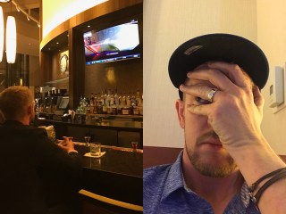 Kimball able to watch at the bar... but not the final hour. Photos courtesy Charlie Kimball