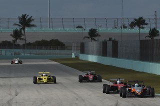 Thompson (90), Gabin (91) and Franzoni (9) among three of the returnees. Photo: Indianapolis Motor Speedway, LLC Photography