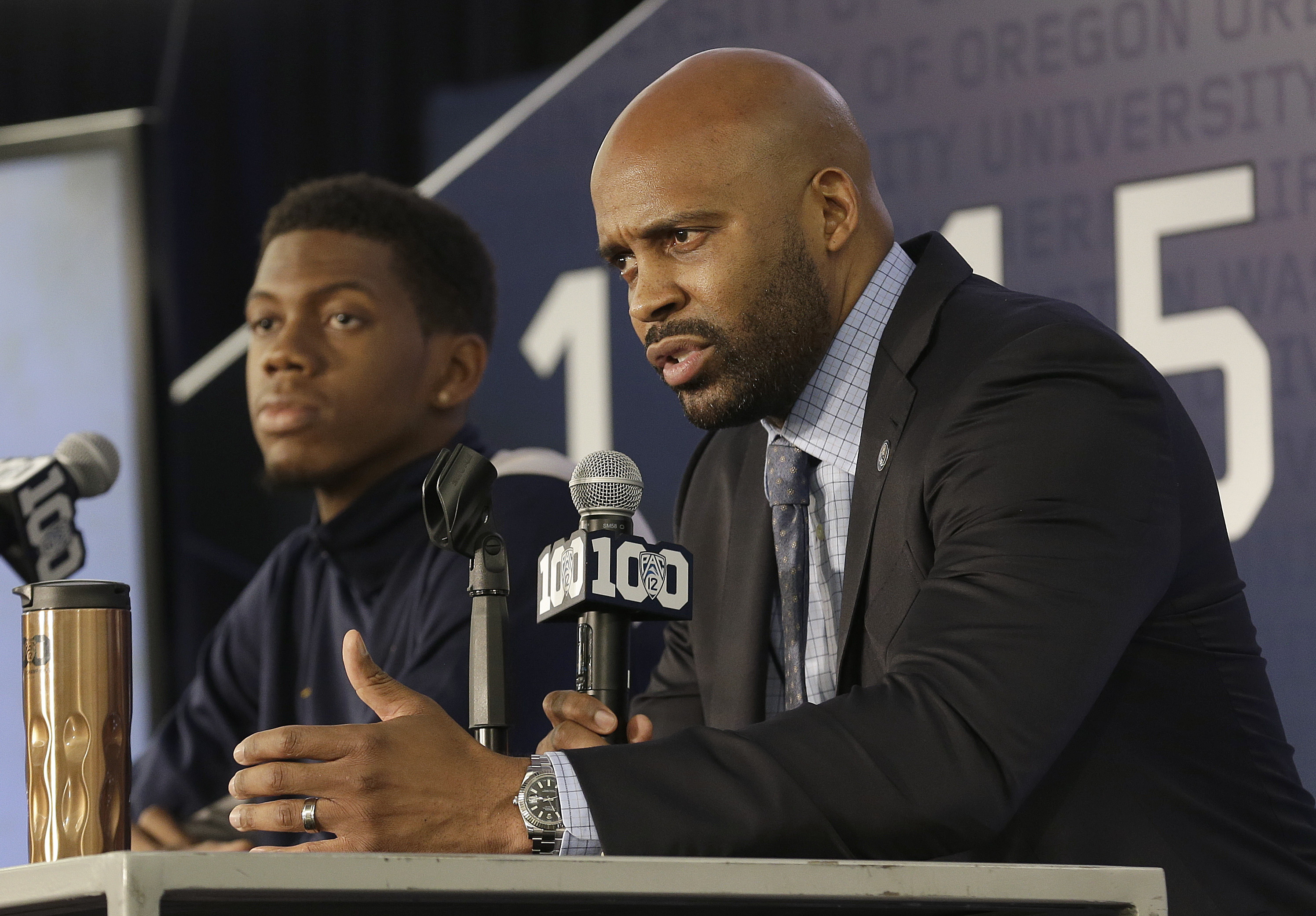 Cuonzo Martin and Tyrone Wallace at media day, AP Photo