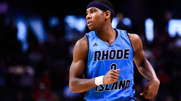 NEW YORK, NY - MARCH 14: E.C. Matthews #0 of the Rhode Island Rams looks on during a semifinal game against the Dayton Flyers in the 2015 Men's Atlantic 10 Basketball Tournament at the Barclays Center on March 14, 2015 in the Brooklyn borough of New York City. (Photo by Alex Goodlett/Getty Images)