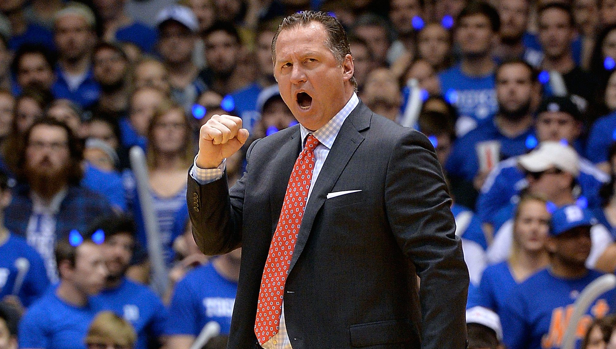 DURHAM, NC - FEBRUARY 06: Head coach Mark Gottfried of the North Carolina State Wolfpack reacts during their game against the Duke Blue Devils at Cameron Indoor Stadium on February 6, 2016 in Durham, North Carolina. (Photo by Grant Halverson/Getty Images)