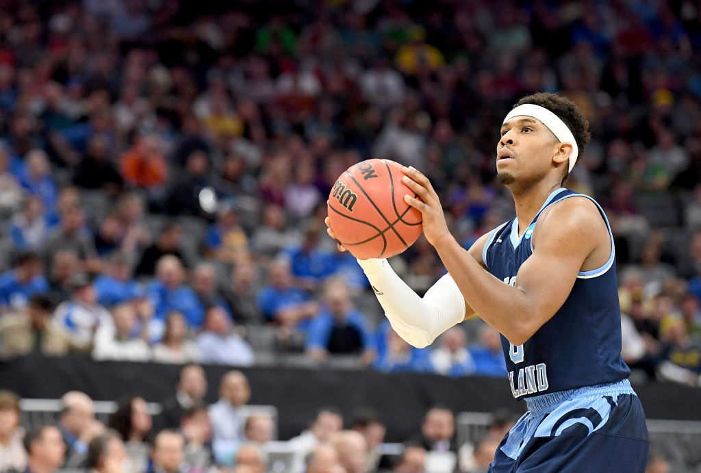 SACRAMENTO, CA - MARCH 19: E.C. Matthews #0 of the Rhode Island Rams shoots a technical foul shot against the Oregon Ducks during the second round of the 2017 NCAA Men's Basketball Tournament at Golden 1 Center on March 19, 2017 in Sacramento, California. (Photo by Thearon W. Henderson/Getty Images)