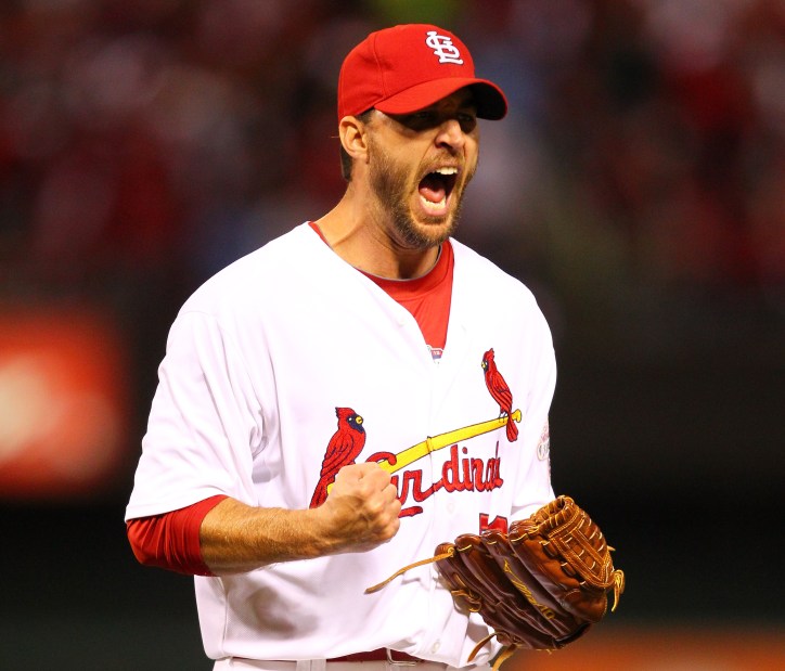ST LOUIS, MO - OCTOBER 18: Pitcher Adam Wainwright #50 of the St. Louis Cardinals reacts after the end of the sixth inning against the San Francisco Giants in Game Four of the National League Championship Series at Busch Stadium on October 18, 2012 in St Louis, Missouri. (Photo by Dilip Vishwanat/Getty Images)