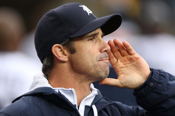 DETROIT, MI - APRIL 04:  Manager Brad Ausmus #7 of the Detroit Tigers watches the action during the game against the Baltimore Orioles at Comerica Park on April 4, 2014 in Detroit, Michigan. The Tigers defeated the Orioles 10-4. (Photo by Leon Halip/Getty Images)