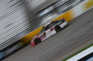 RICHMOND, VA - SEPTEMBER 10: Austin Hill, driver of the #20 A&D Welding/Don Rich Ford, practices for the K&N Pro Series East UNOH 100 at Richmond International Raceway on September 10, 2015 in Richmond, Virginia. (Photo by Sarah Crabill/Getty Images)