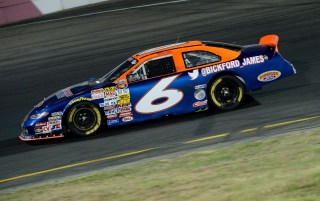 ROSEVILLE, CA - OCTOBER 11: James Bickford, driver of the #6 Sunrise Ford/Interstate Plastics/Lucas Oil Ford, drives during the NASCAR K&N Toyota/NAPA Auto Parts 150 at the All American Speedway on October 11, 2014 in Roseville, California. (Noah Graham/NASCAR via Getty Images)