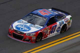 during qualifying for the NASCAR Sprint Cup Series Daytona 500 at Daytona International Speedway on February 14, 2016 in Daytona Beach, Florida.