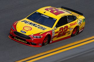 during qualifying for the NASCAR Sprint Cup Series Daytona 500 at Daytona International Speedway on February 14, 2016 in Daytona Beach, Florida.