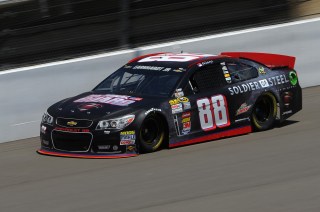 BROOKLYN, MI - JUNE 14: Dale Earnhardt Jr., driver of the #88 National Guard/Man of Steel Chevrolet, practices for the NASCAR Sprint Cup Series Quicken Loans 400 at Michigan International Speedway on June 14, 2013 in Brooklyn, Michigan. (Photo by Will Schneekloth/Getty Images)
