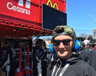 Andrew Barberena, a high school senior with an interest in race car engineering, was an honorary pit crew member for Jamie McMurrays team at Martinsville Speedway.